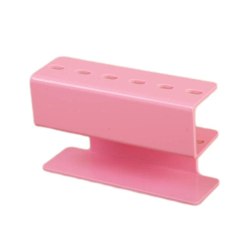 6 Piece Eyelash Tweezer Storage Set pink Holder