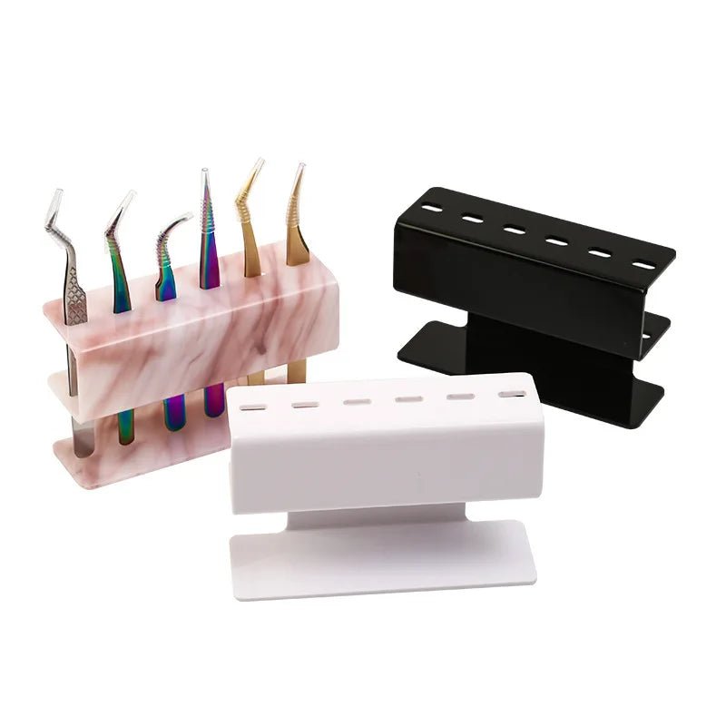 6 Piece Eyelash Tweezer Storage Set