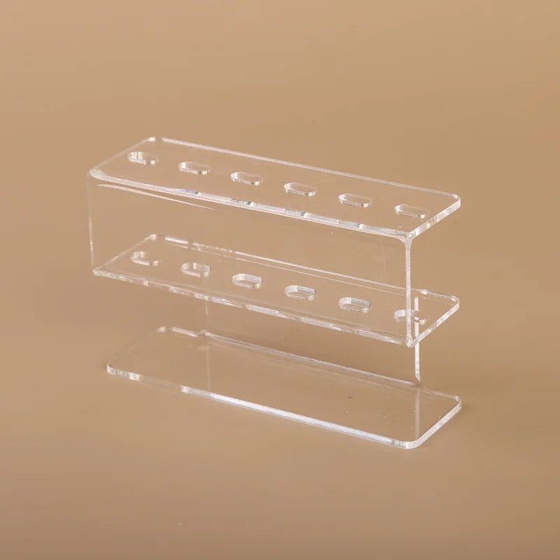 6 Piece Eyelash Tweezer Storage Set clear Holder