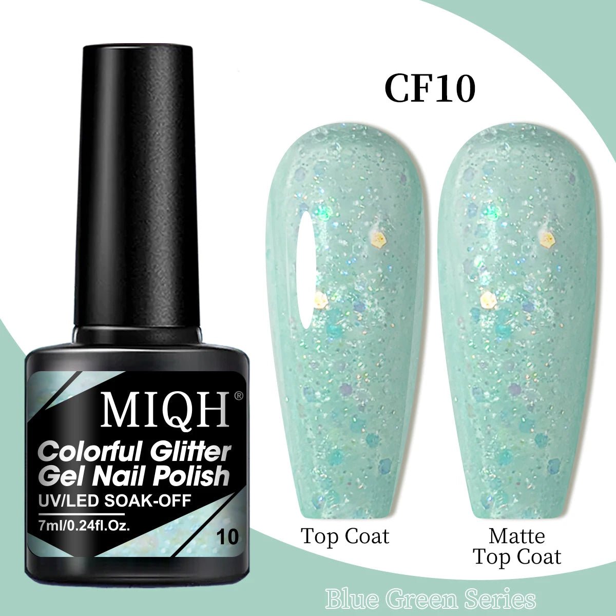 7ml Blue Green Gel Nail Polish M-CF-10