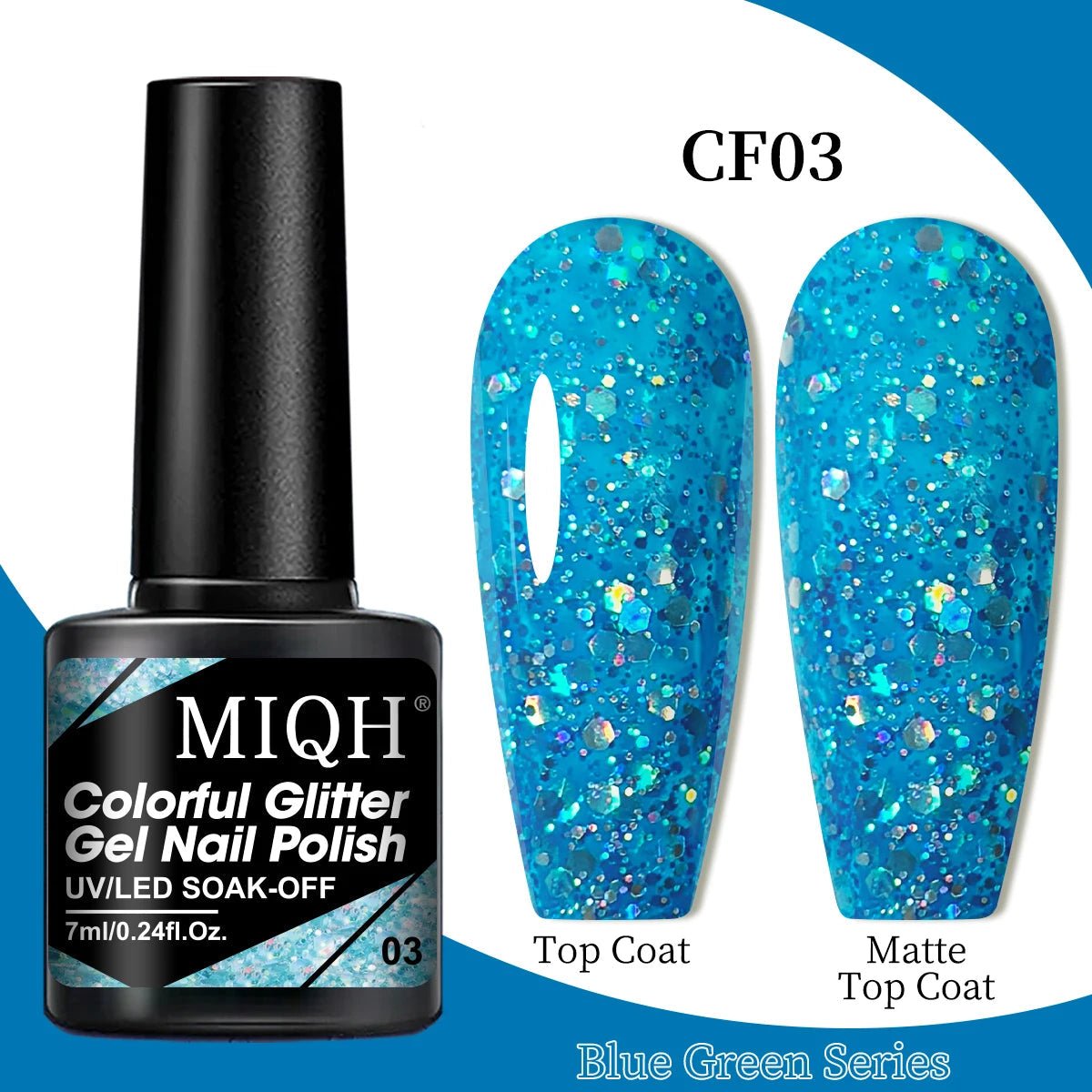 7ml Blue Green Gel Nail Polish M-CF-03