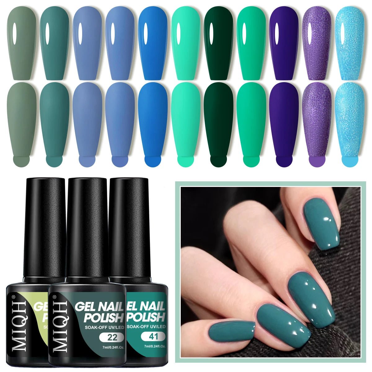 7ml Blue Green Gel Nail Polish