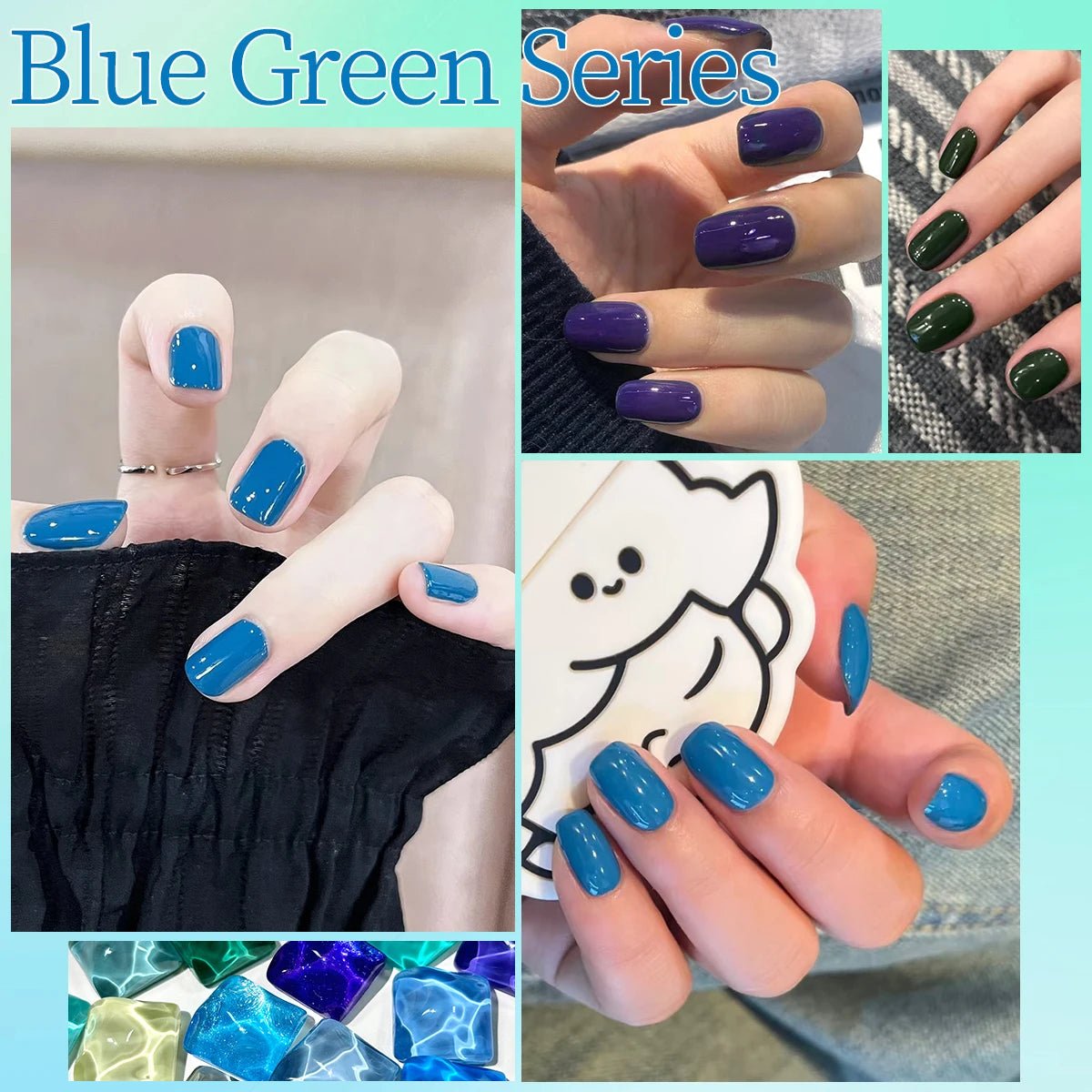 7ml Blue Green Gel Nail Polish