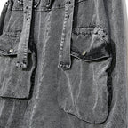 Chicever Denim Jumpsuits Jeans Square Neck Sleeveless