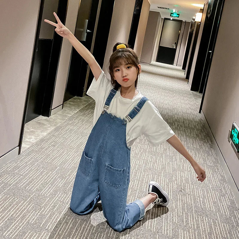 Children's Overalls Korean Jeans