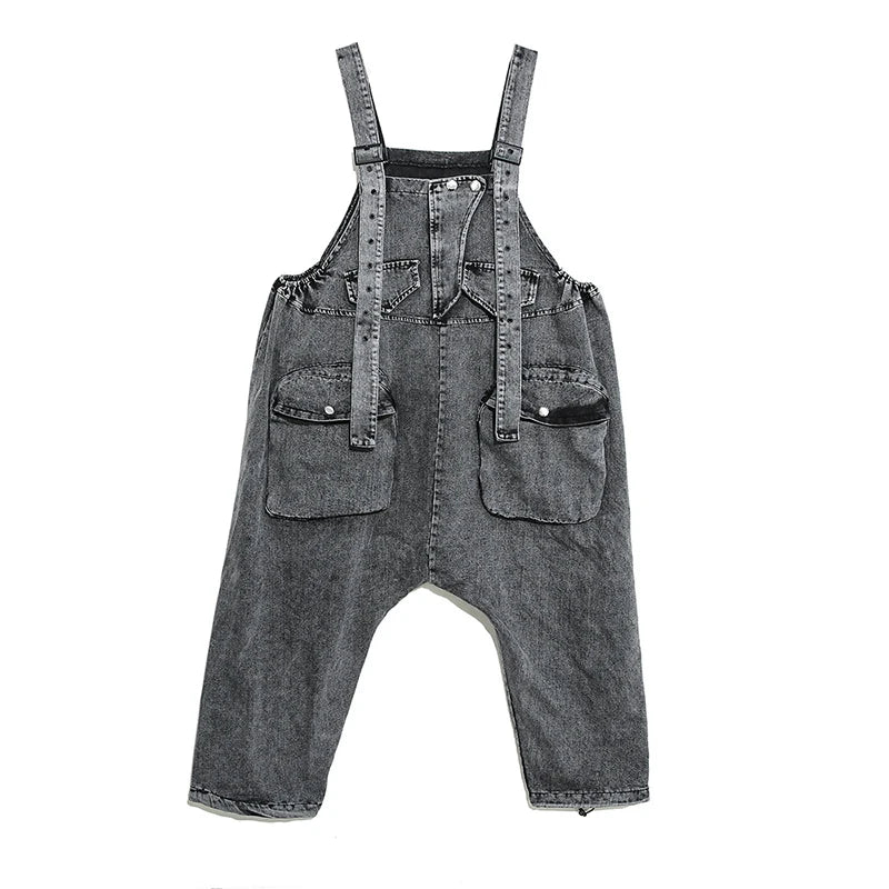 Chicever Denim Jumpsuits Jeans Square Neck Sleeveless