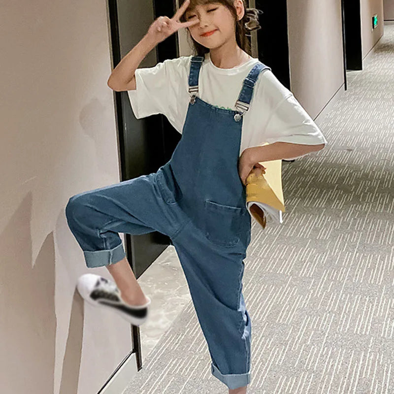 Children's Overalls Korean Jeans