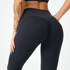 High Waist Butt Pants High Waisted Stretch Leggings black