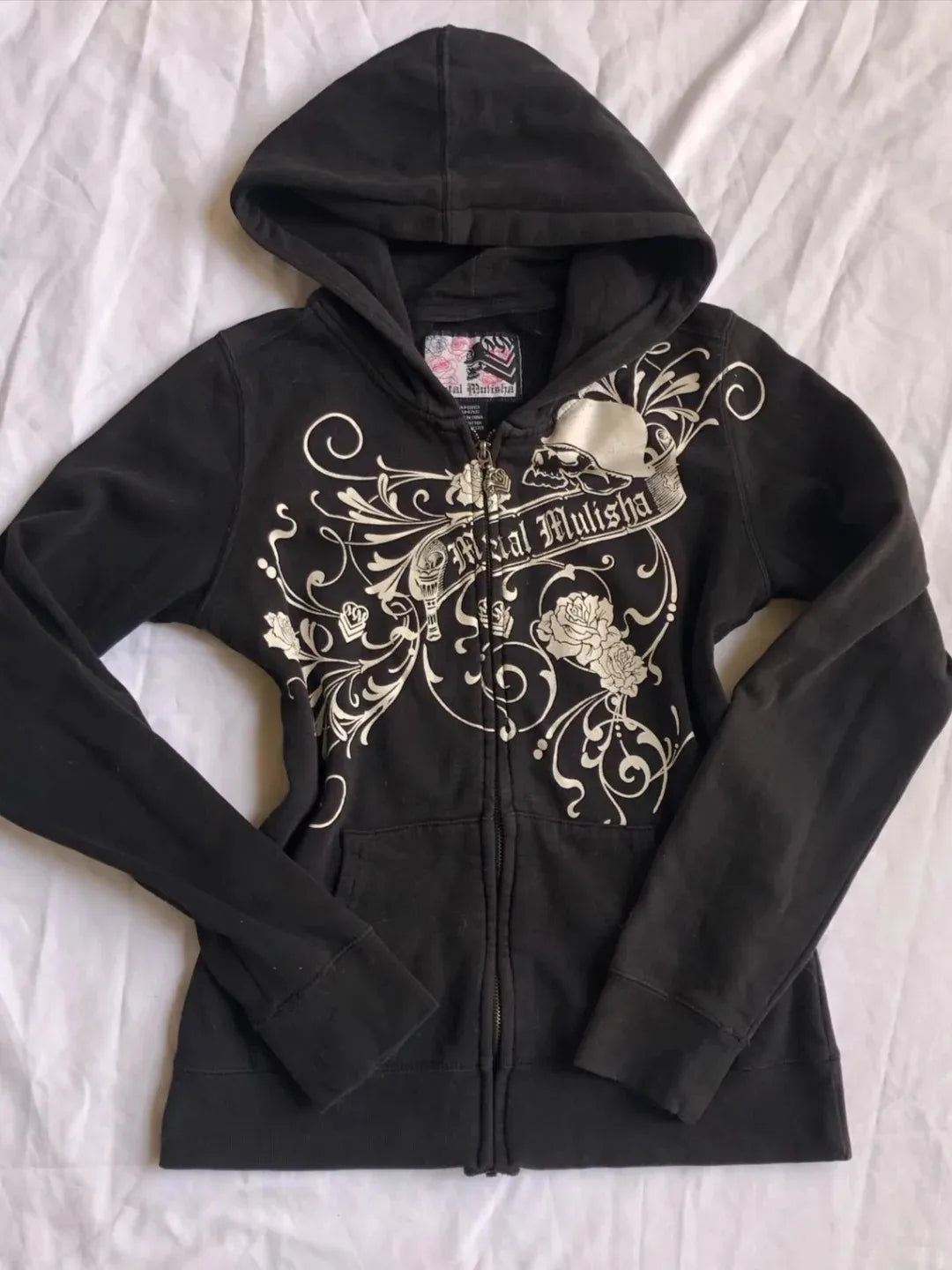 Hoodies Vintage Harajuku Hoodie Graphic Zip Up black