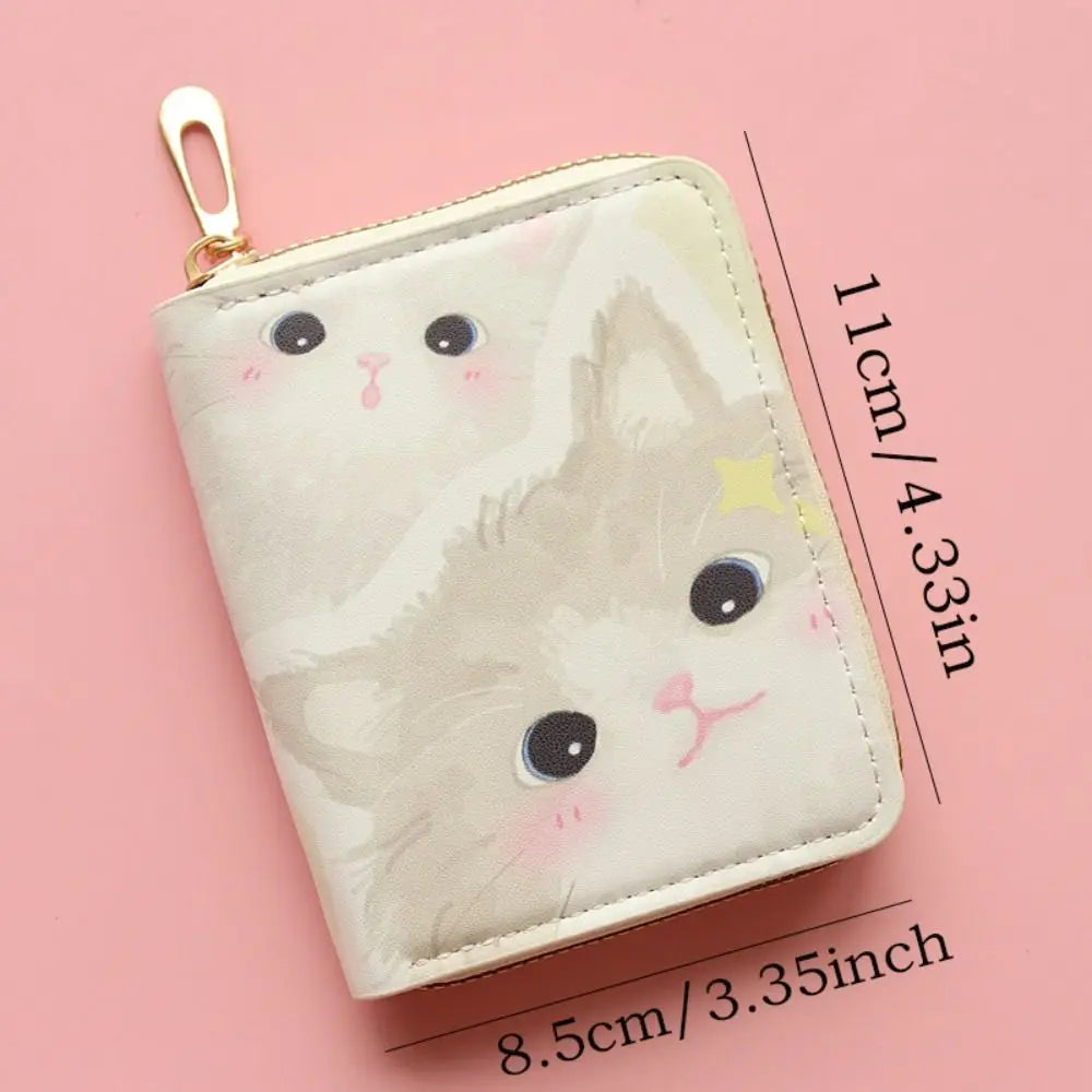 Kawaii Cute Cat Zip Up Wallet