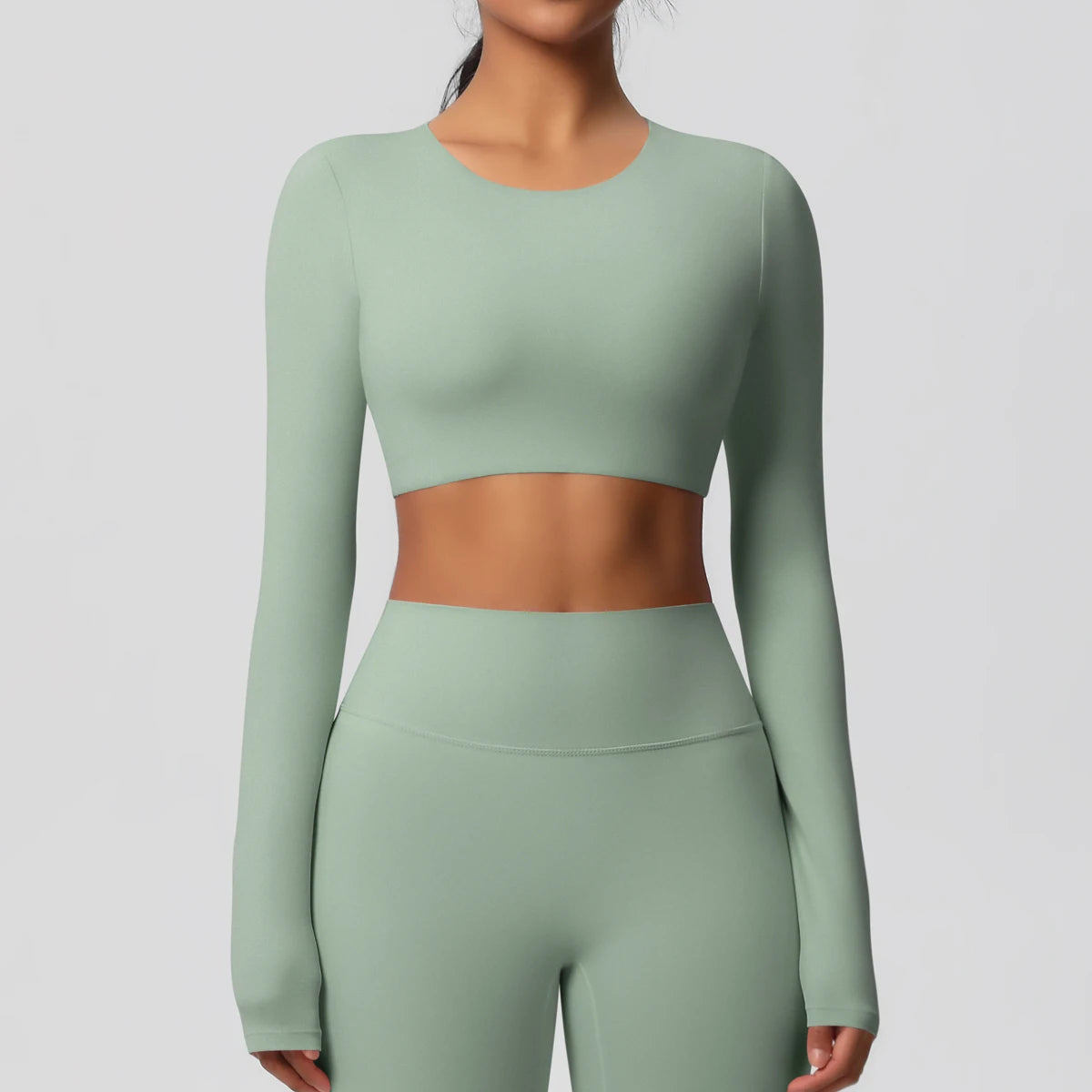 Yoga For Long Top Long Sleeve Light Green
