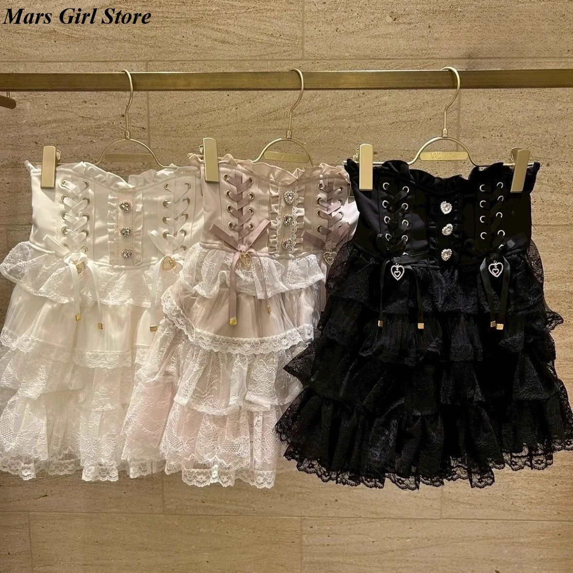 Japanese Lolita Lace Layered Skirt High Waisted Lace