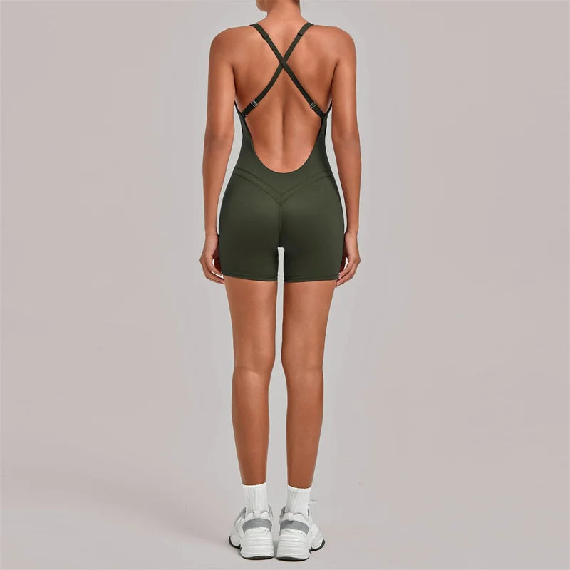 Sveic Gym Sports Backless Olive green China Mainland