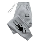 Graphic Print Jogger Pants Joggers Grey