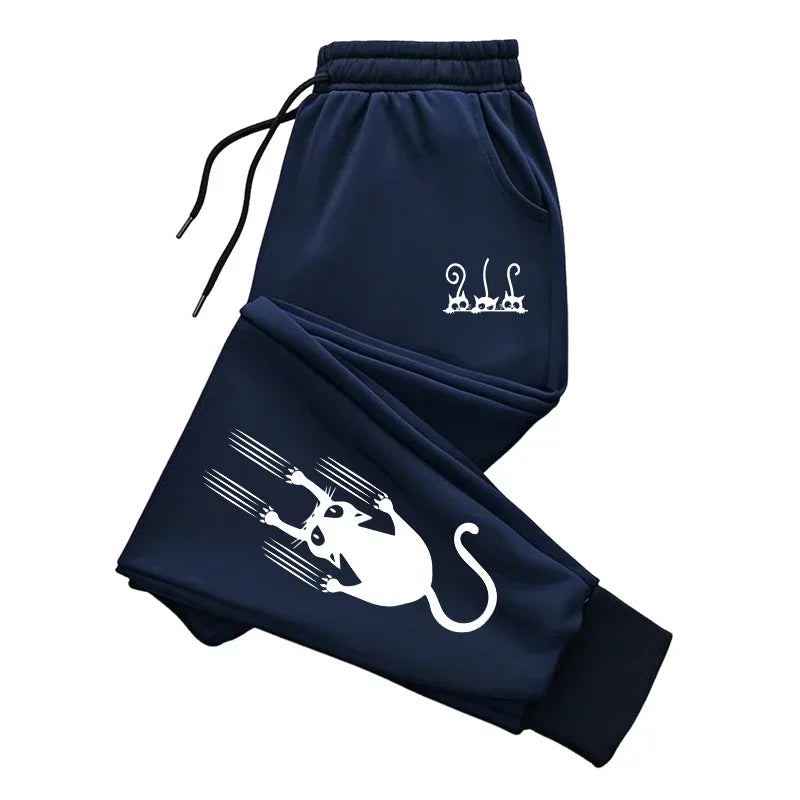 Graphic Print Jogger Pants Joggers Navy
