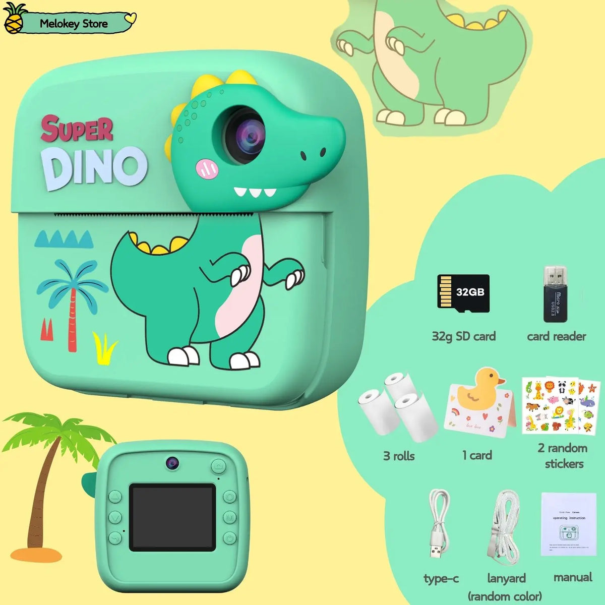 Kids Photo Camera Dinosaurs-Set3