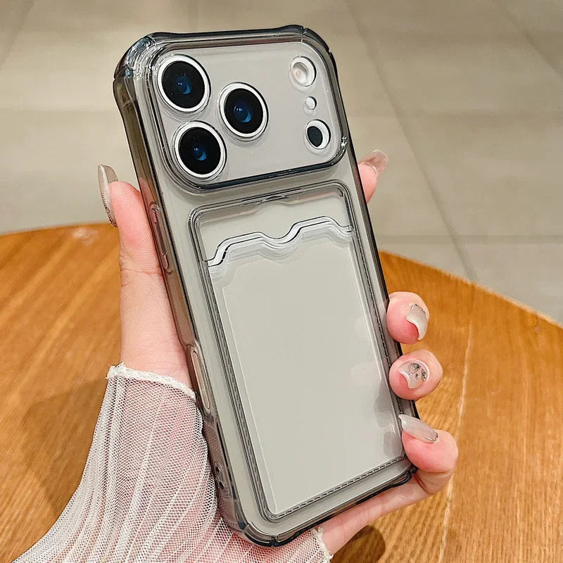 Card Slot Pocket Phone Case Grey