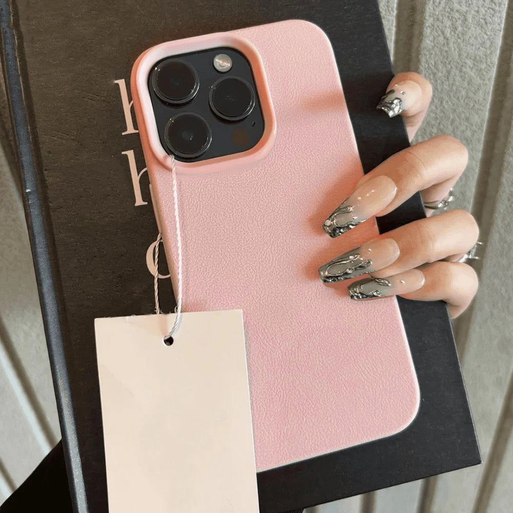 Leather Tpu Phone Case Pink