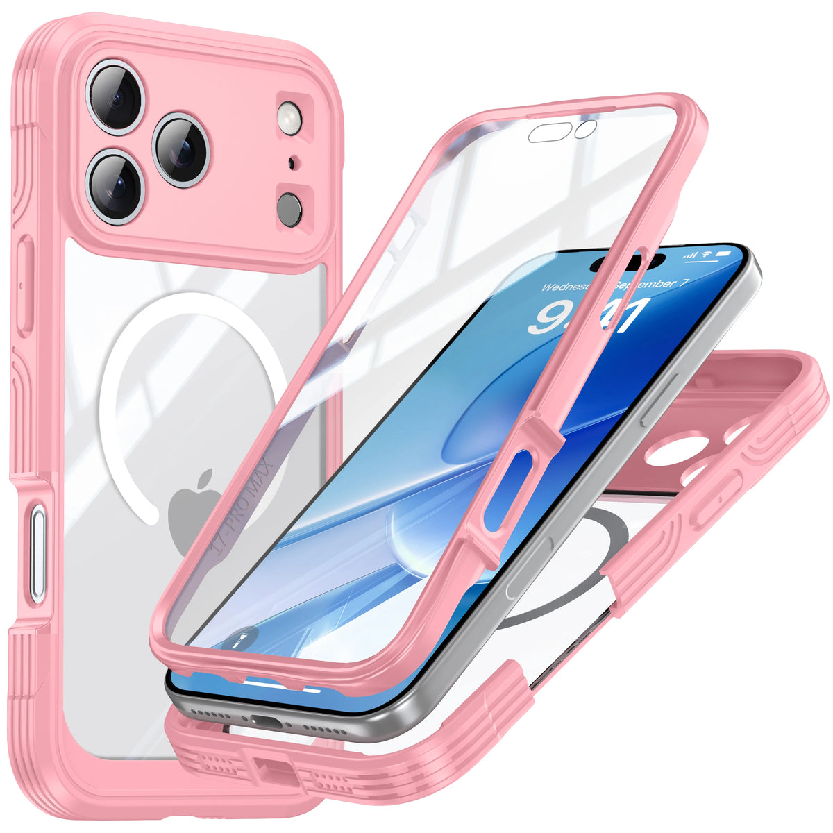 Color Magnetic Shockproof Phone Case Pink