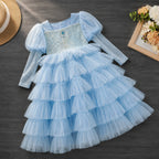 Girls Layered Tulle Dress blue