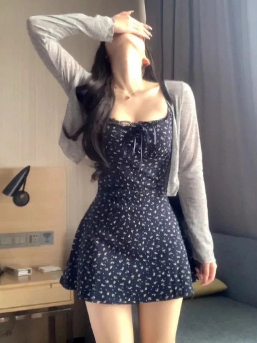Sweet Spicy Strappy Dress Slim Fit Floral