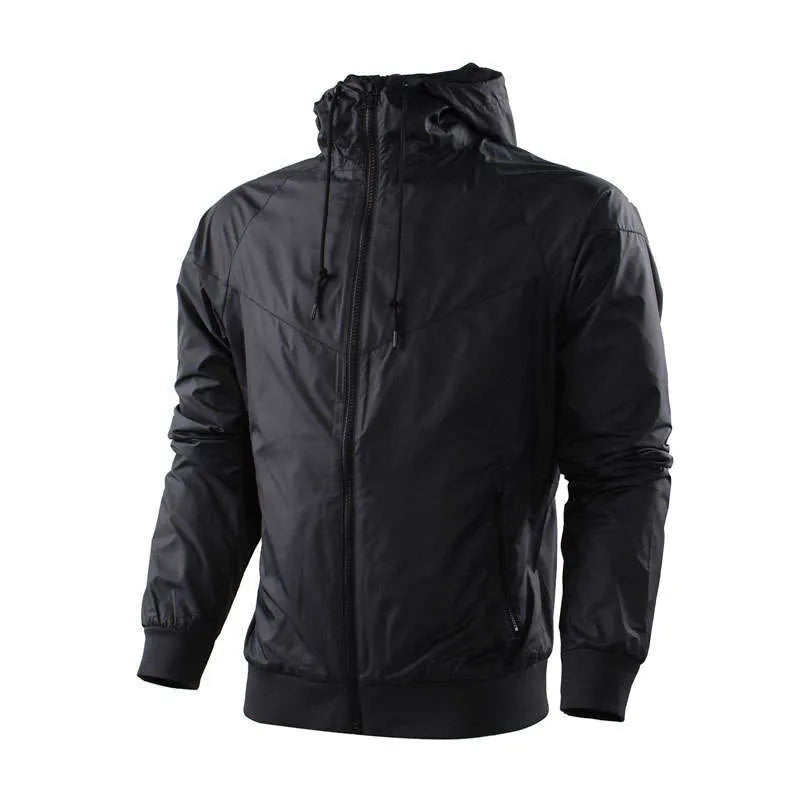Outdoor Sports Windproof Waterproof Jacket Lace Zip Up Black