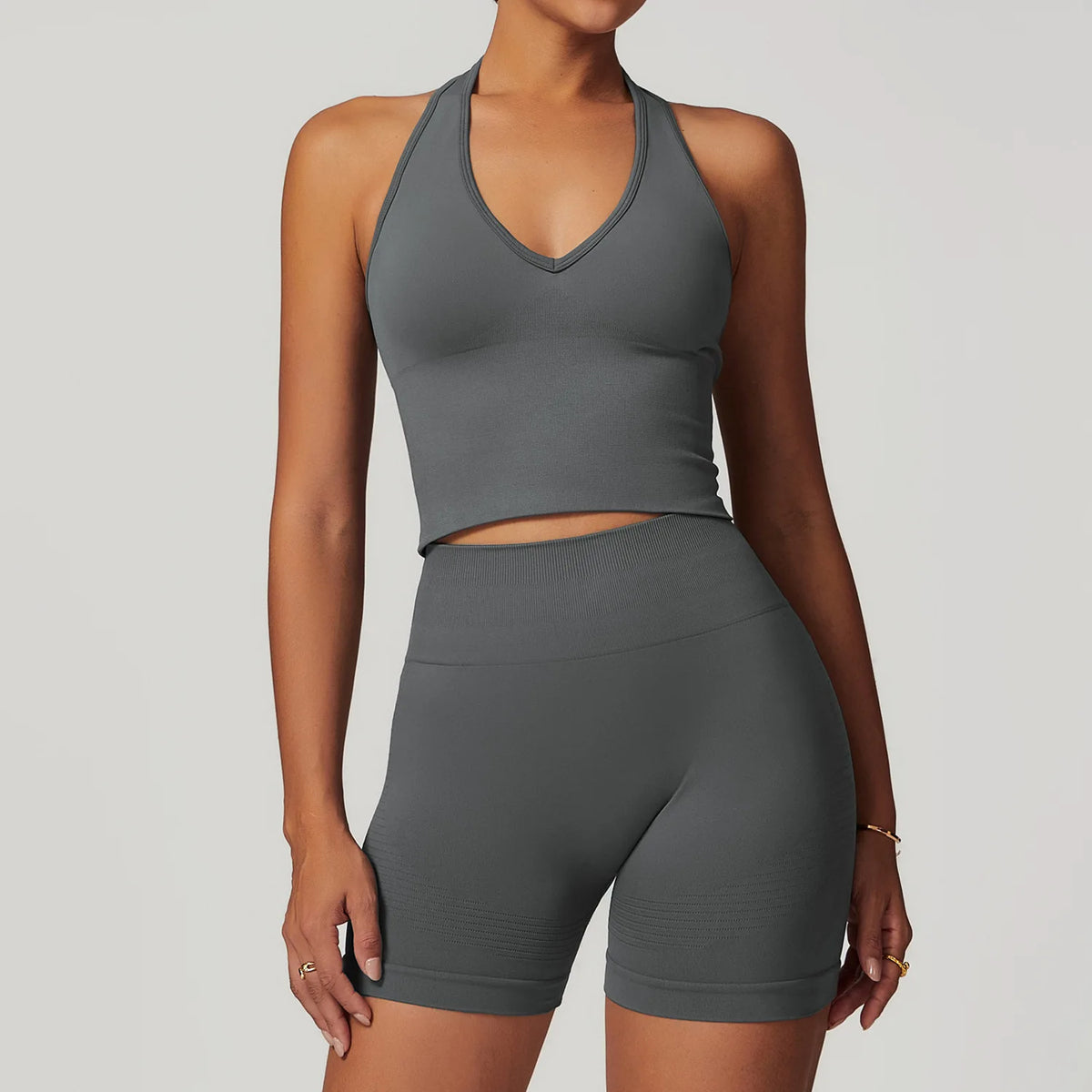Yoga Set Gym Long Sleeve Dark gray Set 5 China Mainland