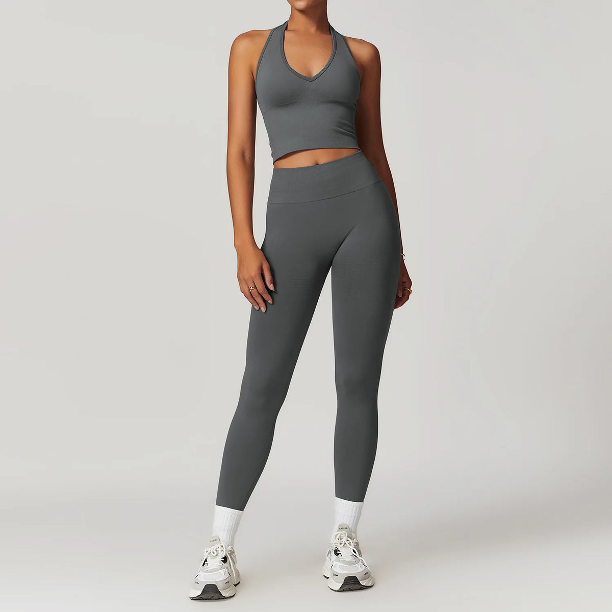 Yoga Set Gym Long Sleeve Dark gray Set 6 China Mainland