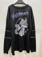 Japanese Mine Harajuku T Shirt Off Shoulder Zip Up