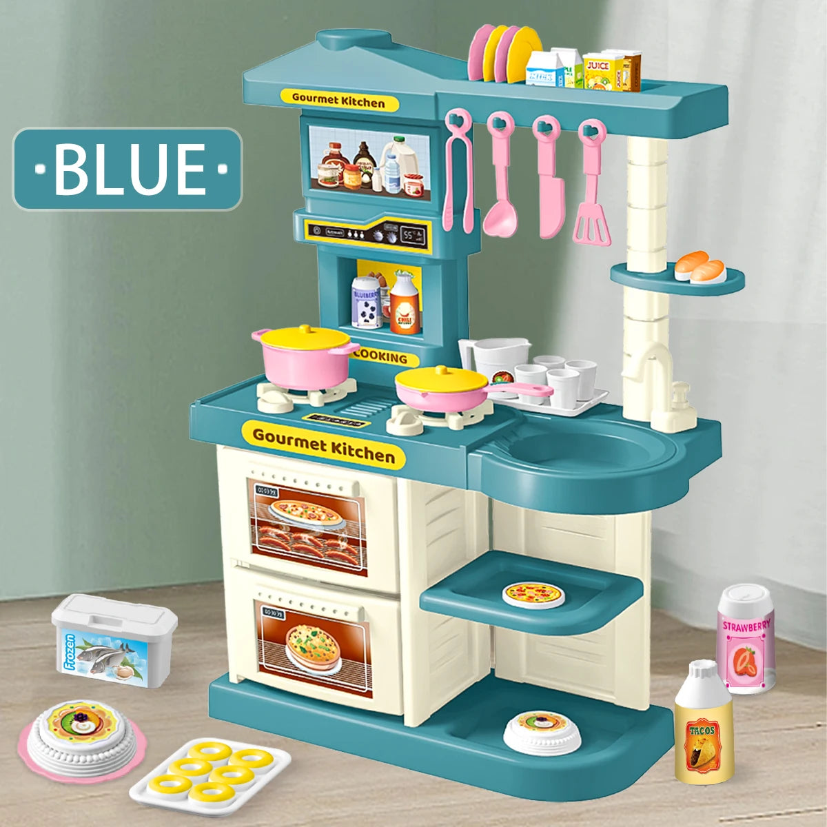 Kids Play Kitchen Blue