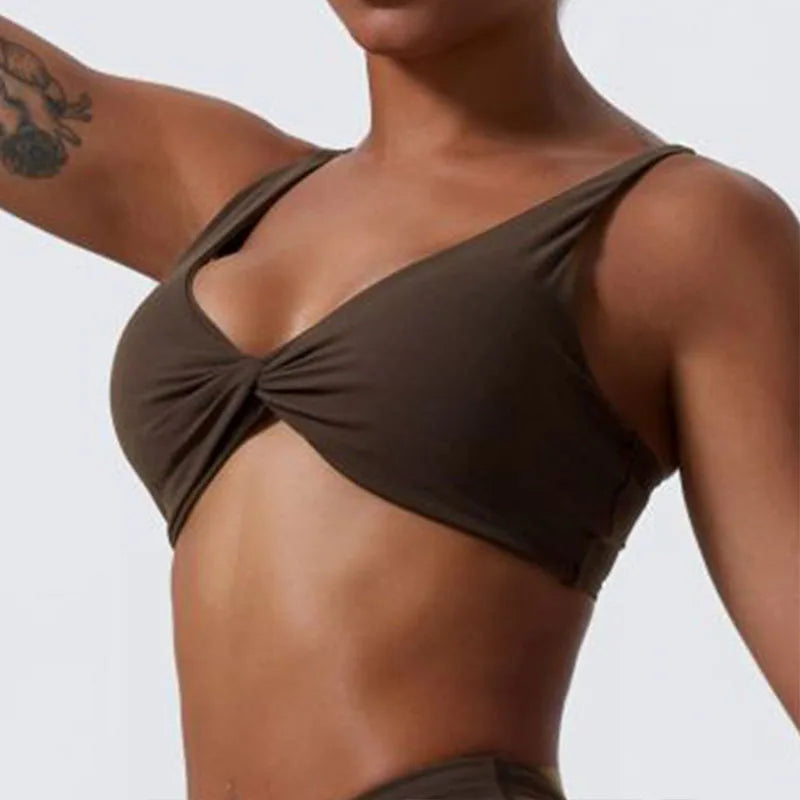 Push Up Sports Bra Breathable Top Knit Backless