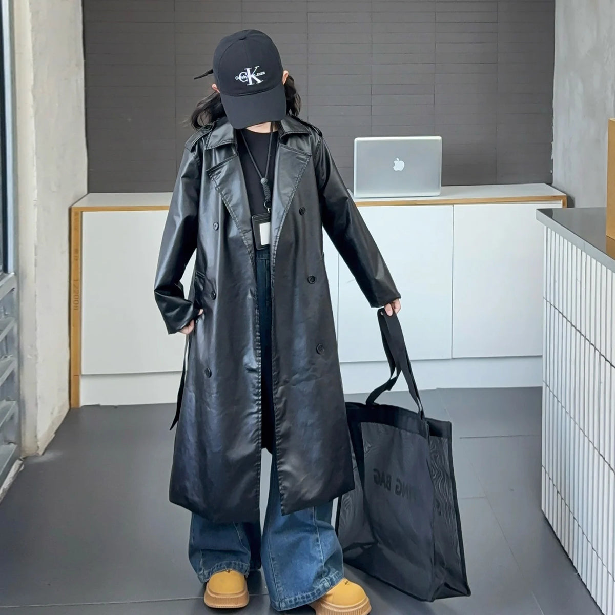 Girls Faux Leather Jacket
