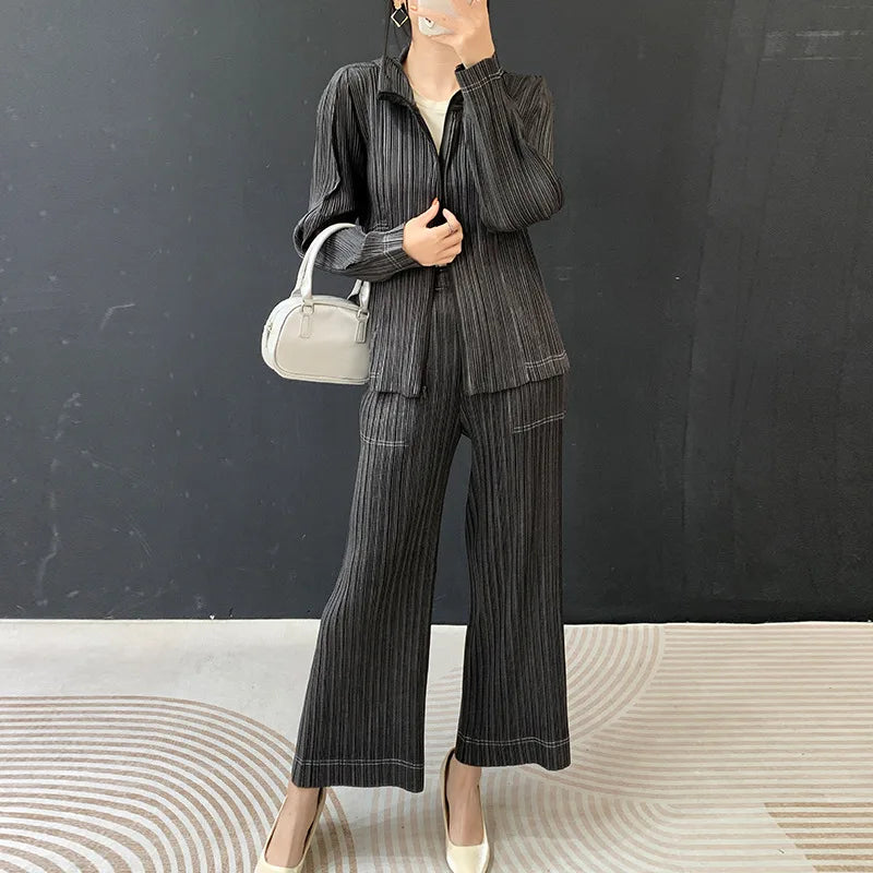 Hooded Wide Leg Jacket Wide Leg Black One Size