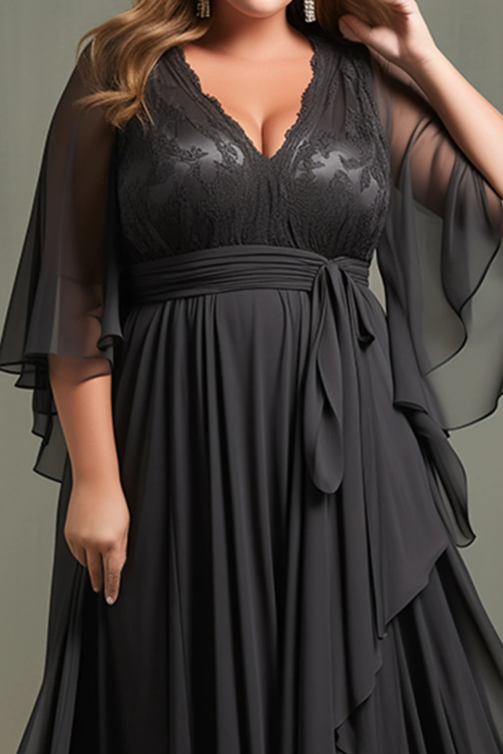 Flycurvy Plus Size Dress Lace