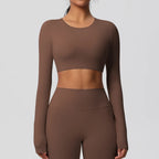 Yoga For Long Top Long Sleeve Brown