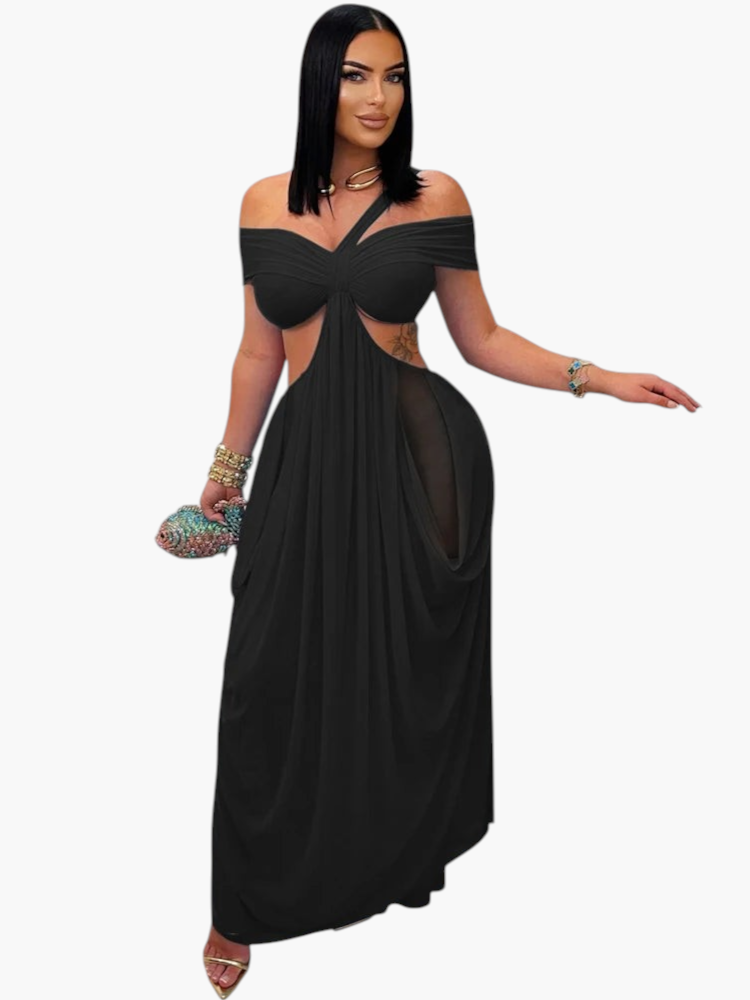Beyprern Chic Cut Out Dress Lace Cutout black