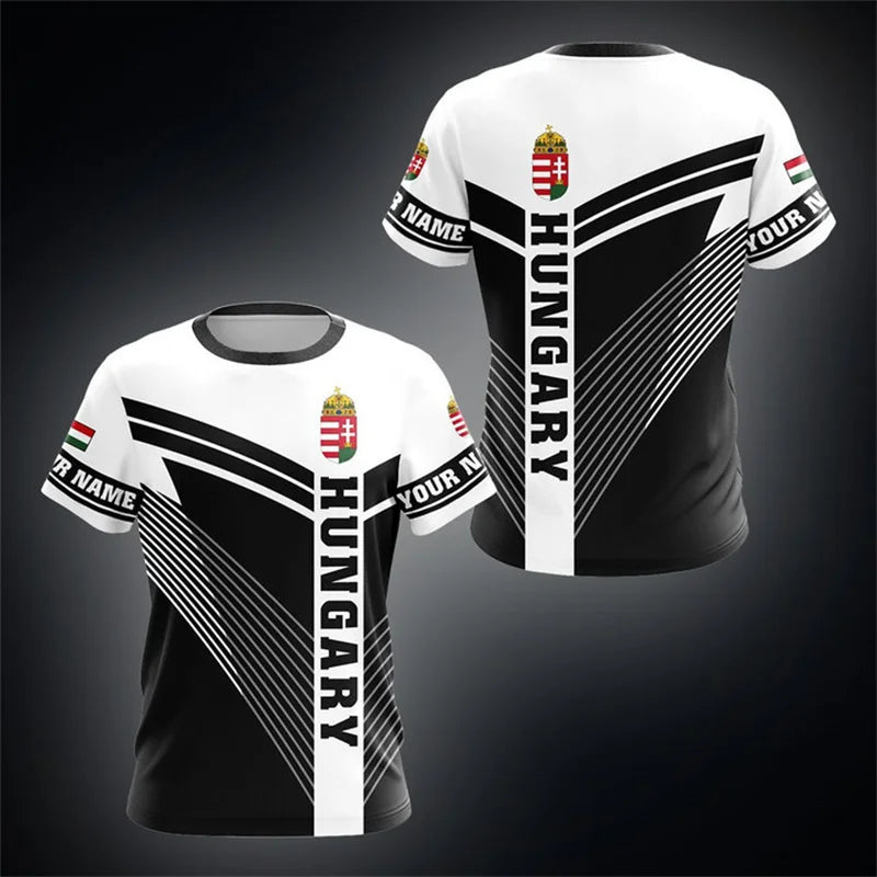 Hungary National Emblem T Shirt Short Sleeve Tahirt-PYA35855