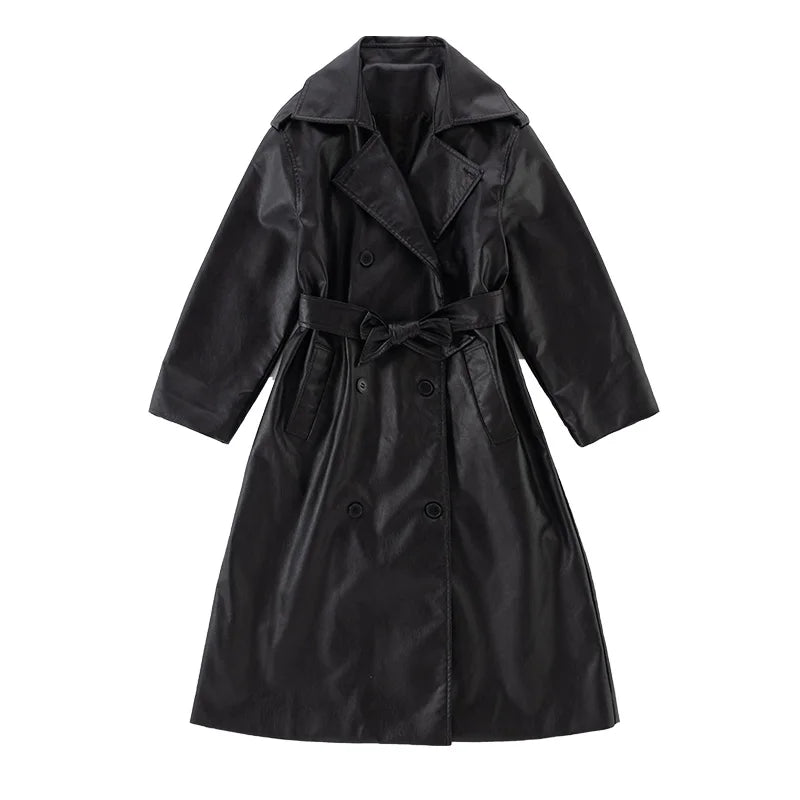 Girls Faux Leather Jacket black