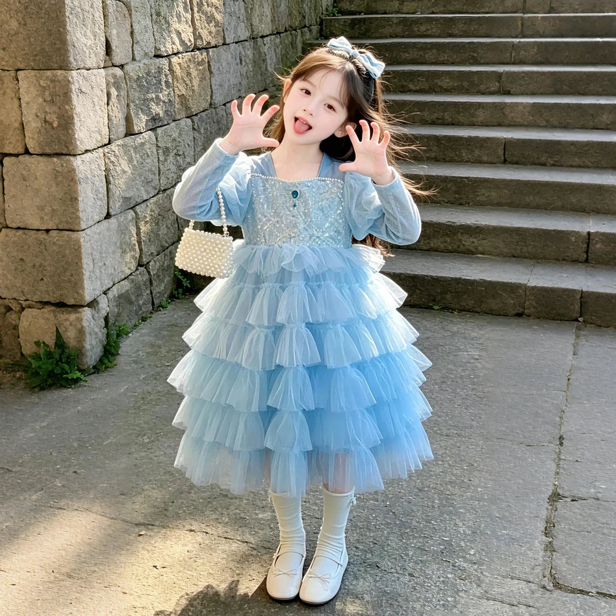 Girls Layered Tulle Dress