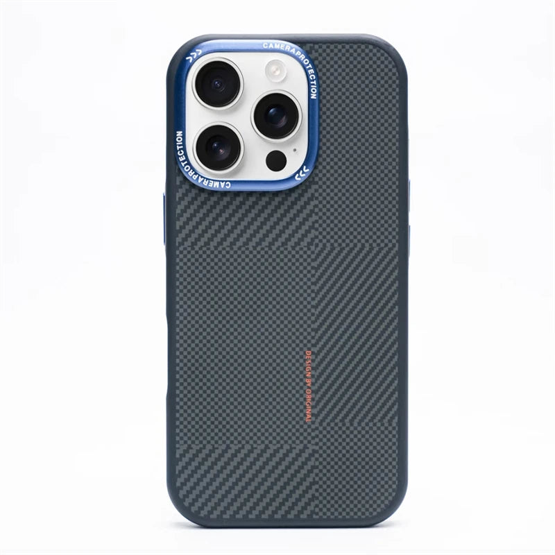 Matte Carbon Fiber Phone Case Blue