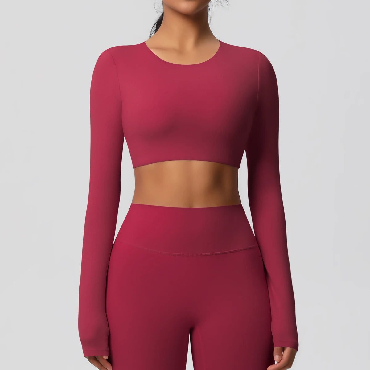 Yoga For Long Top Long Sleeve Red