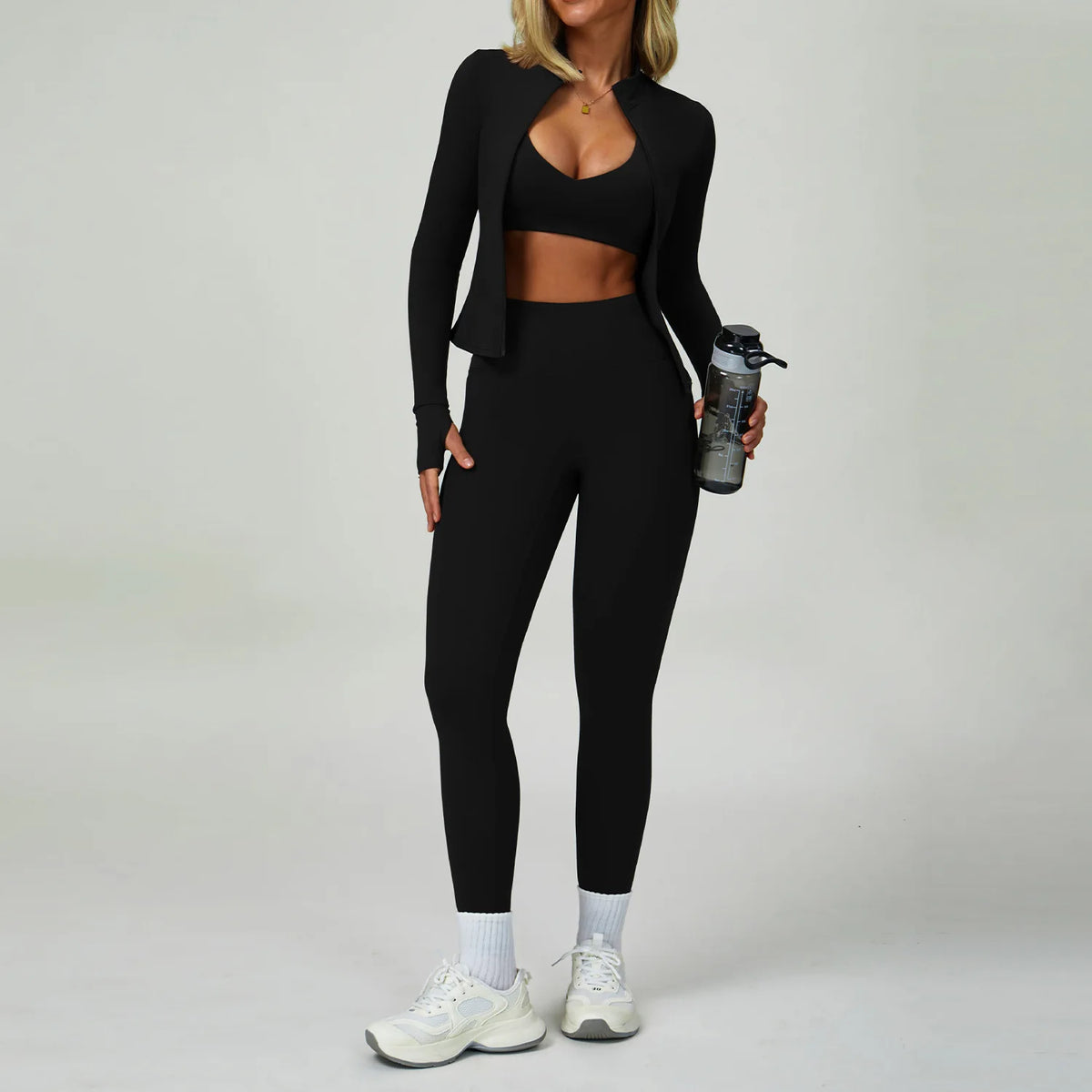 Piece Yoga Gym Shorts High Waisted Advanced Black Set 1 China Mainland