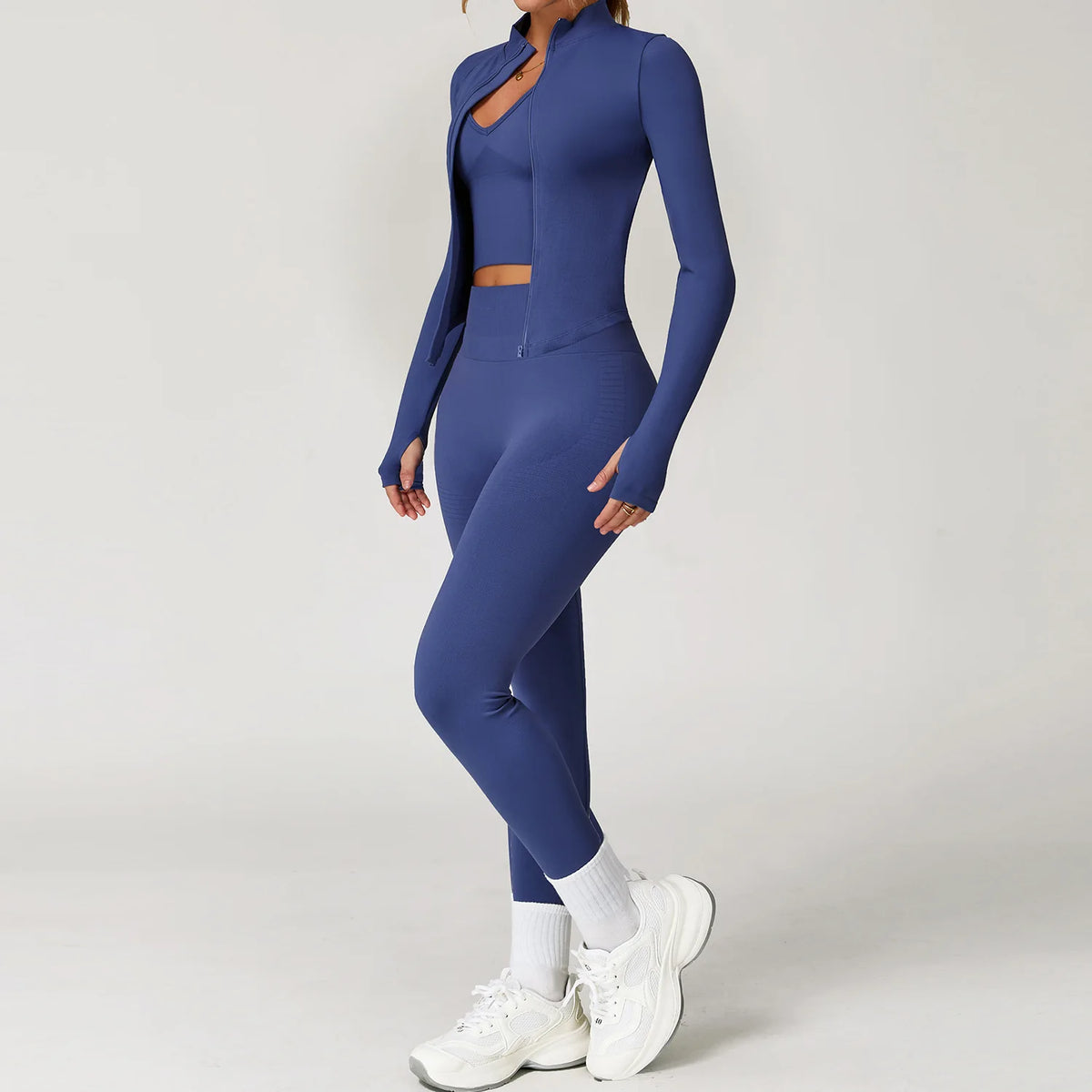 Yoga Set Gym Long Sleeve Liuli Purple 3pcs-2 China Mainland