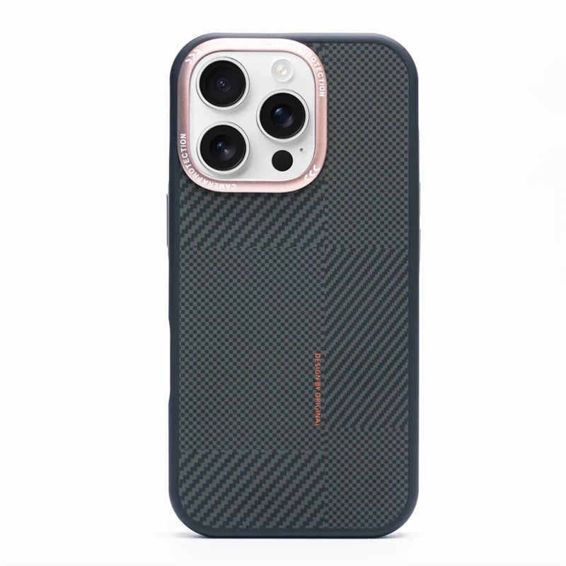 Matte Carbon Fiber Phone Case Rose Gold