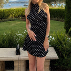 Suchcute Polka Dot Dress Halter Neck Sleeveless