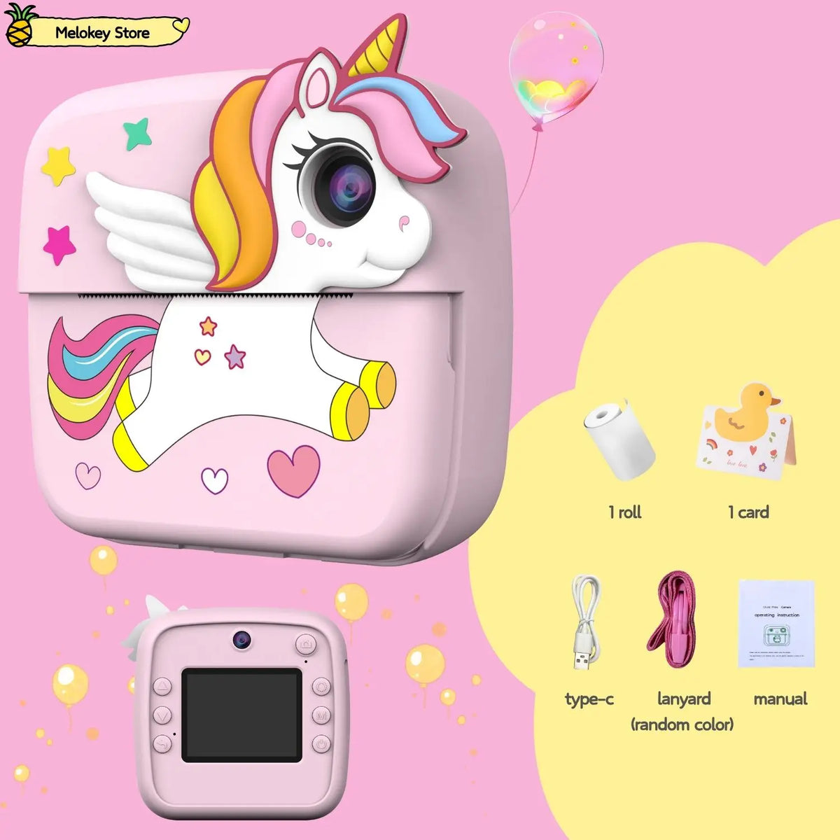 Kids Photo Camera Rainbow-Set1