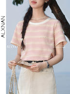 Alxnan Plus Size T Shirt Short Sleeve
