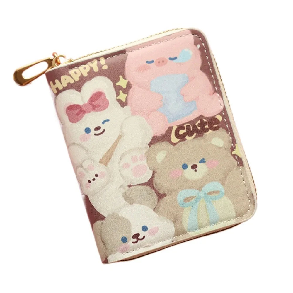 Kawaii Cute Cat Zip Up Wallet 2 Rabbit and Bear