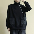 Black With Zipper Top Zip Up