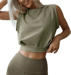 Crop Cotton For T Shirt Sleeveless A